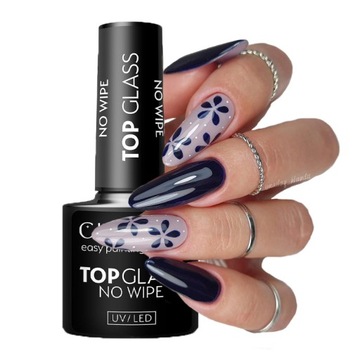 Claresa TOP GLASS NO WIPE top hybrydowy do paznokci SZKŁO HARTOWANE
