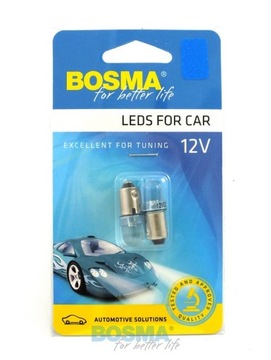 ŻARÓWKA BOSMA LED 12V BA9S NIEBIESKIE 3882