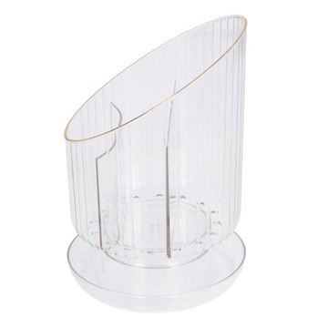 Przezroczysty uchwyt na pędzle do makijażu Obrotowy, wodoodporny, TQ