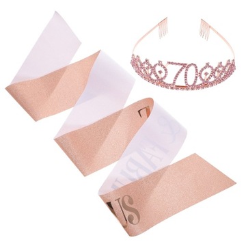 70-LETNIA PASEK NA RAMIĘ KORONA PREZENTOWA TIARA
