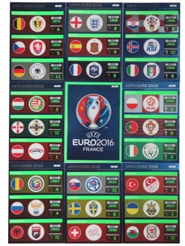 PANINI EURO 2016 8 KART TEAMS + UEFA LOGO # 5 KARTY PIŁKARSKIE # 1 - 9