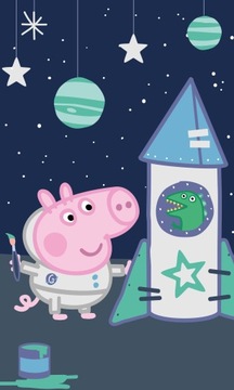 PEPPA PIG RĘCZNIK 30x50 KOSMOS RAKIETA BAWEŁNIANY DLA DZIECI DO RĄK