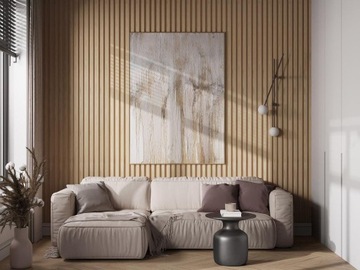 Panel ścienny 3D - Opakowanie 2,83 m² - Kolor naturalne drewno - Zestaw 8