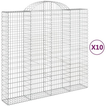 Kosze gabionowe, 10 szt, 200x50x180/200cm, galwanizowane żelazo Lumarko!