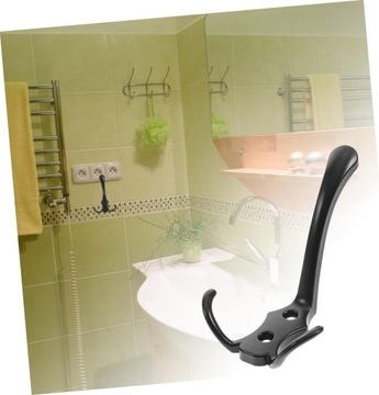 4шт. Крючок для одежды. Вешалка для одежды для прихожей. Черный двойной крючок.