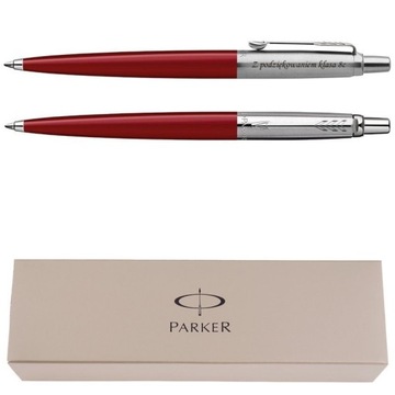 Красная подарочная гравировальная ручка Parker Jotter