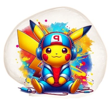 PIKACHU POKEMON PODUSZKA PRZYTULANKA tył plusz minky