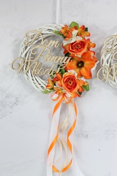 Венок на дверь Дом невесты ОРАНЖЕВЫЙ