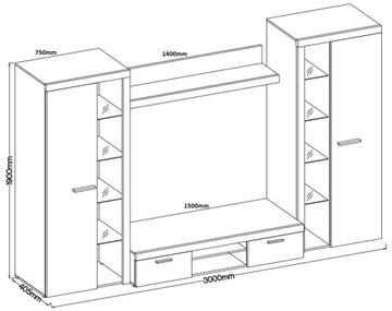 Лиза Большой шкаф-купе с зеркалом