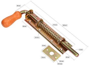 ВОРОТА LATTER 250, ПРУЖИННАЯ УЗКАЯ ОПОРА ДЛЯ НОЖ