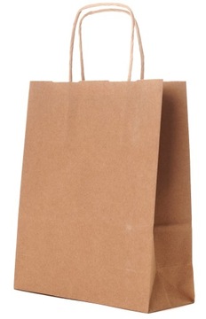 TORBA PAPIEROWA szara 18x8x22 TORBY brąz TOREBKI na prezenty MAŁA a5 50 szt