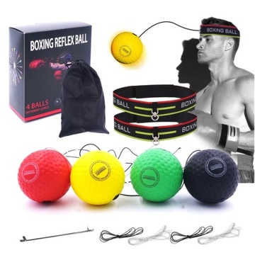 НАБОР ИЗ 4-Х ШАРОВ BALL REFLEX BALL БОКСЕРСКАЯ ТРЕНИРОВОЧНАЯ ГРУША