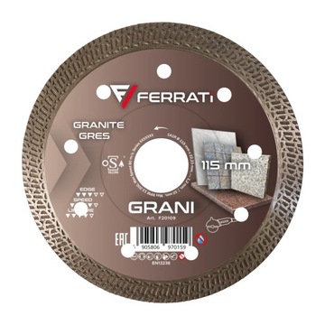FERRATI tarcza do cięcia kamienia naturalnego i twardego gresu GRANI 115mm