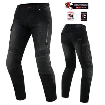 Jeansy REBELHORN VANDAL DENIM BLACK czarny GRATISY