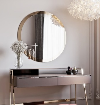 Lustro złote Glamour okrągłe Fi 120 cm Premium