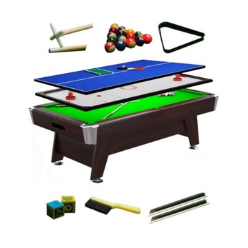 6FT Stół Bilardowy Radley Diamond Pool Brązowy + Nakładka Cymbergaj-Tenis