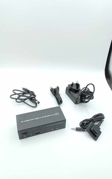 KVM-переключатель USB 3.0 2 аудиомонитора HDMI + DisplayPort 3 ВЫХОД