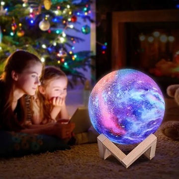 НОЧНАЯ ЛАМПА 3D ЛУНАЯ ЛАМПА 48 см ЛУННЫЙ СВЕТ RGB Звездный проектор + пульт дистанционного управления
