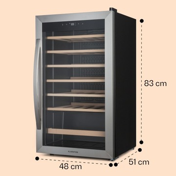 Chłodziarka do wina 95 l LODÓWKA LED CZARNA NAPOJE
