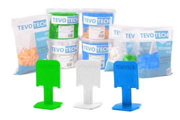 СИСТЕМА ВЫРАВНИВАНИЯ ПЛИТКИ БОЛЬШОЙ НАБОР ЗАЖИМОВ + КЛИНОВ 400+100 СОЕДИНЕНИЕ 2,0 мм