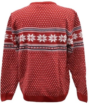 Sweter świąteczny norweski męski Bonprix czerwony r.52/54