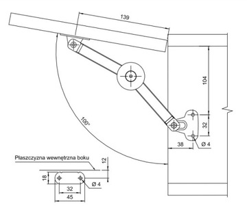Механический подъемник для капотов и створок AMIX SFD008