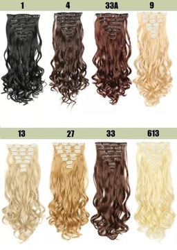 ВОЛОСЫ НА ЗАЖИМАХ, ВКУЧНЫЕ ВОЛНЕННЫЕ Наращивание на клипсах НАБОР ИЗ 7 ЛЕНТ