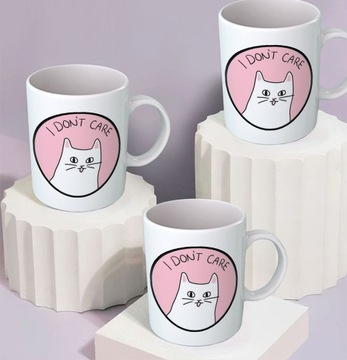 Подарочная кружка с забавным котом I DON'T CARE