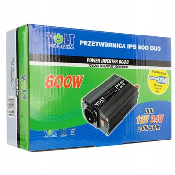 Автомобильный преобразователь 12В 24В 230В 600Вт USB DUO