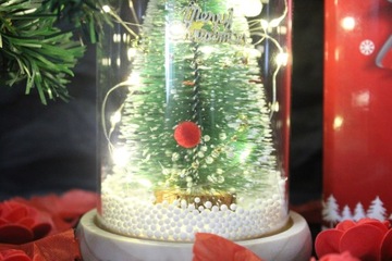 ВЕЧНАЯ РОЖДЕСТВЕНСКАЯ ЕЛКА В СТЕКЛЕ LED КАК РОЗА, САНТА, ЗВЕЗДА, ПОДАРОК ​​LED