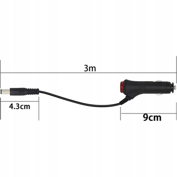 Кабель постоянного тока для прикуривателя автомобиля, 3 м