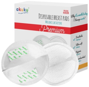 AKUKU WKŁADKI LAKTACYJNE CHŁONNE CIENKIE 1MM 30SZT