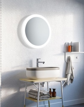 LUSTRO OKRĄGŁE LED ŁAZIENKOWE OŚWIETLENIE 55 CM