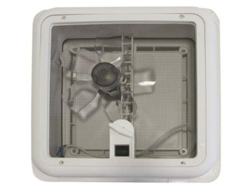 Мансардное окно для кемпера Fiamma TURBO Vent 12V с вентилятором 28x28 F белое переднее