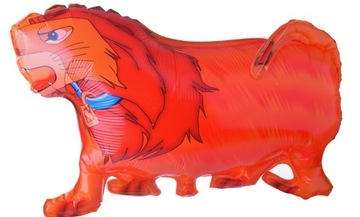 Balon foliowy lew czerwony urodziny party roczek