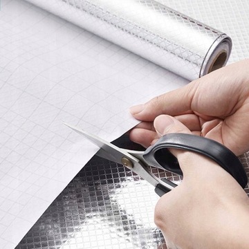 FOLIA ALUMINIOWA WODOODPORNA SAMOPRZYLEPNA 500X60 ODPORNY NA OLEJ ROZPRYSKI