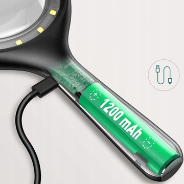 LUPA SZKŁO POWIĘKSZAJĄCE Z PODŚWIETLENIEM 33LED 30x/60x SZKŁO POWIĘKSZAJĄCE