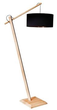 LAMPA STOJĄCA/PODŁOGOWA ZF-1 DREWNO ABAŻUR LED E27