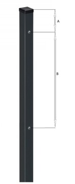 Słupek Bramowy z Gwintami 80x80x2 ANTRACYT 230cm Bramy 2,3m Słup