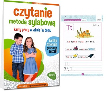 CZYTANIE METODĄ SYLABOWĄ - KARTY PRACY NAUKA CZYTANIA - GREG