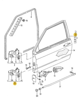Zawias drzwi lewy prawy 867831402 Polo 82-94