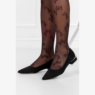 БАЛЕТКИ ЖЕНСКИЕ НА НИЗКОМ КАБЛУКЕ, ОСТОРОЧНЫМ НОСКОМ, КОЖАНОЙ СТЕКЛЕТКЕ, размер 38