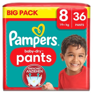 Pampers Pants Pieluchomajtki Rozmiar 8 36 szt