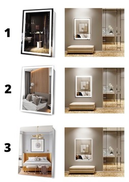 LUSTRO 80x120 ŁAZIENKOWE LED PODŚWIETLANE WZORY