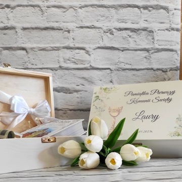 Коробка, белая подарочная коробка, Первое причастие, печать, персонализация, выкройки