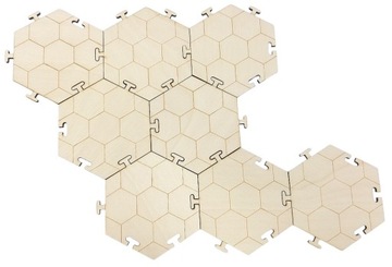 ДЕРЕВЯННАЯ МОДУЛЬНАЯ ДОСКА ШЕСТИГРАННАЯ 7,5 СМ - НАБОР ИЗ 8 ШТ.