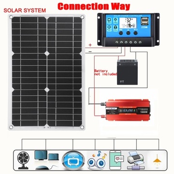 Инвертор автомобильного оборудования и комплект панелей поддерживаются 12 В ~ 230 В, 1000 Вт.