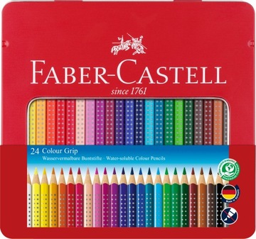 Kredki ołówkowe Faber-Castell Grip 24 kol w metalowym pudełku