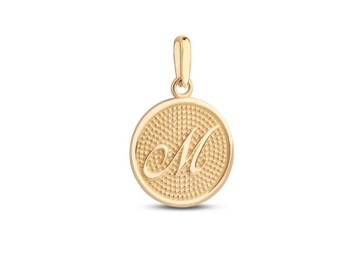 УНИКАЛЬНАЯ ЗОЛОТАЯ КУЛОН-МЕДАЛЬ БУКВА M 585