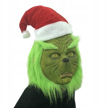 Świąteczna maska Maska potwora zielonego futra